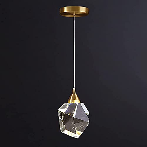 Luminaire en cristal moderne doré suspension de plafond géométrique de luxe