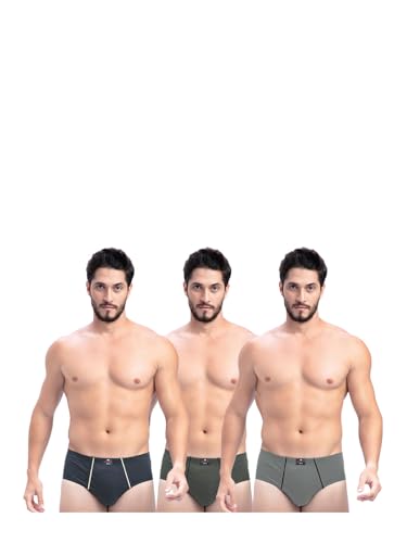 Image of Milton Mens Pure Cotton Solid Briefs with Inner Elastic|Premium Soft Breathable Underwear for Men|Comfort-Fit Waistband for All-Day Wear|Multi-Color, Color Name May Vary as per Availability|Pack of 3