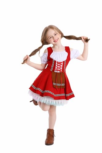 Disfraz infantil dirndl rosa para Oktoberfest miniatura 3