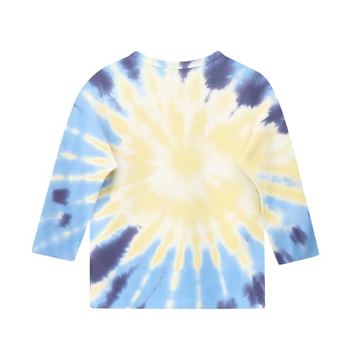 Girls 3/4 Sleeve Tops Color Tie Dye Loose Crewneck Dressy Casual Blouse Pullover Cute Tee Shirts for 3-12Y3