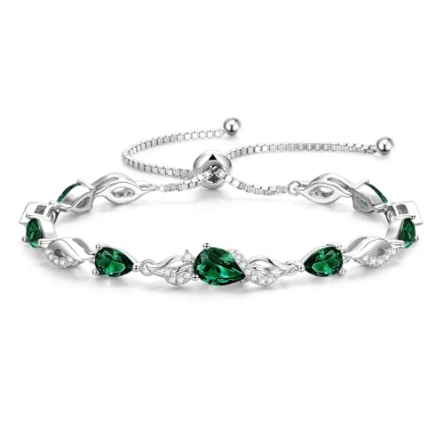 FANCIME May Birthstone Teardrop Emerald...