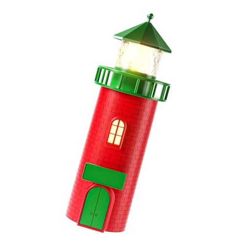 Aurgiarme Faro musical de ABS con bombillas LED de iluminación automática y piezas desmontables, adorno de escritorio para exhibiciones estacionales, faro decorativo de Navidad ABS