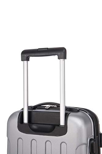 Image of Rockland London Hardside Spinner Wheel Luggage Set, Silver, Carry-On 20-Inch and Tote 14-Inch (F1902-SILVER)