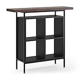 Tribesigns Home Bar Unit, 3 Tier Wine Bar Table with Wine Storage Shelves, Industrial Console Table...
