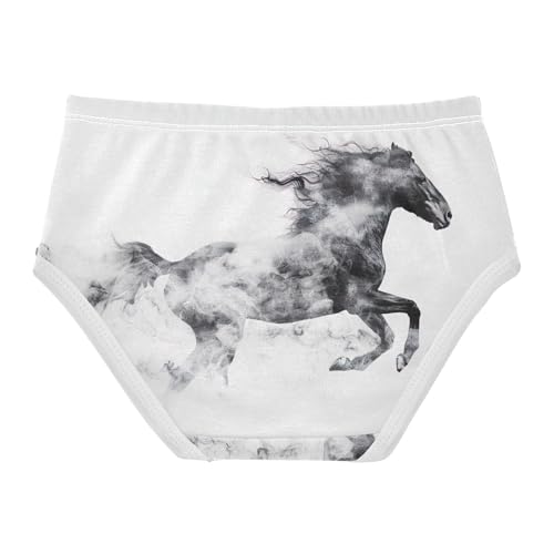 Wild Horse Black White Toddler Girl Undies, Girls Panties, 2T–8 Years2