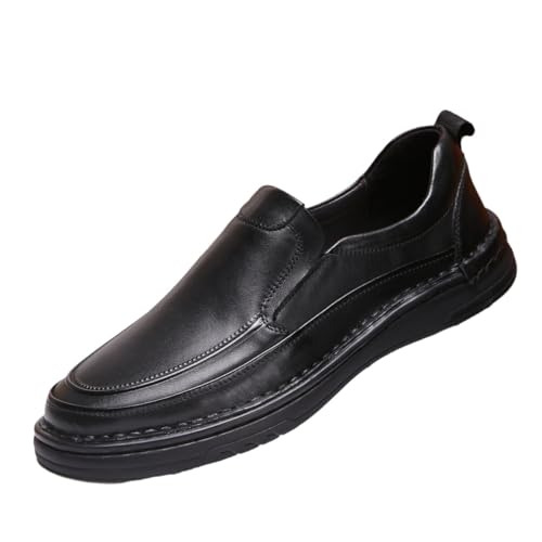 Men's Genuine Leather Oxford Shoes, Non-Slip Rubber Sole Classic for Business, Wedding, Casual & Outdoor Wear