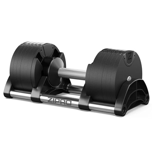Zipro Manubri regolabili, 1 pezzo, pesi rotondi antiscivolo da 24 kg, con 12 impostazioni di peso da 2 a 24 kg, Allenamento casa, forma rotonda, palestra domestica - 8