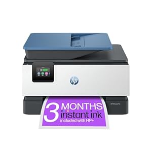 HP OfficeJet Pro 9125e All-in-One Printer | Colour | Printer for Small Office | Print, Scan, Copy, Fax, Automatic Document Feeder| 3 Months of Instant Ink | Easy Setup | Up To 3 Years Warranty