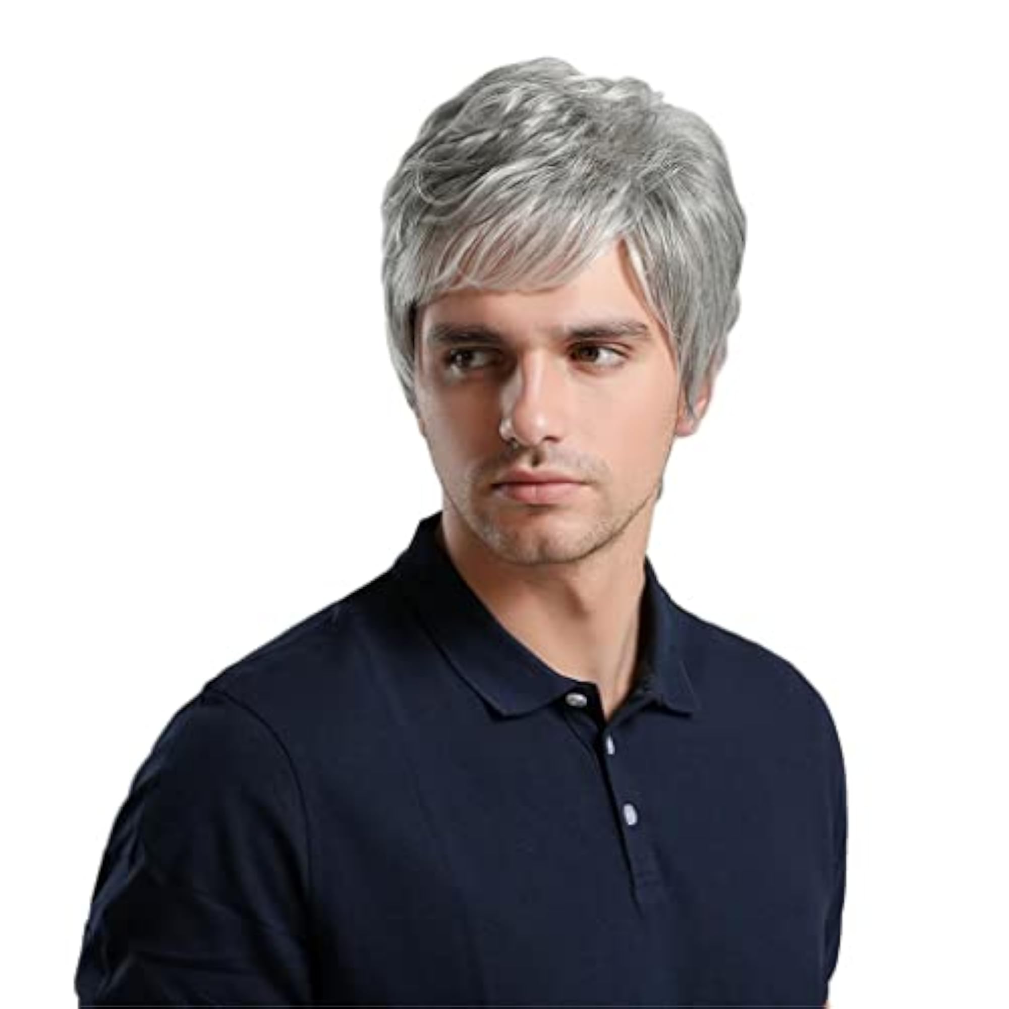 Men's Short Straight Side Part Wig
