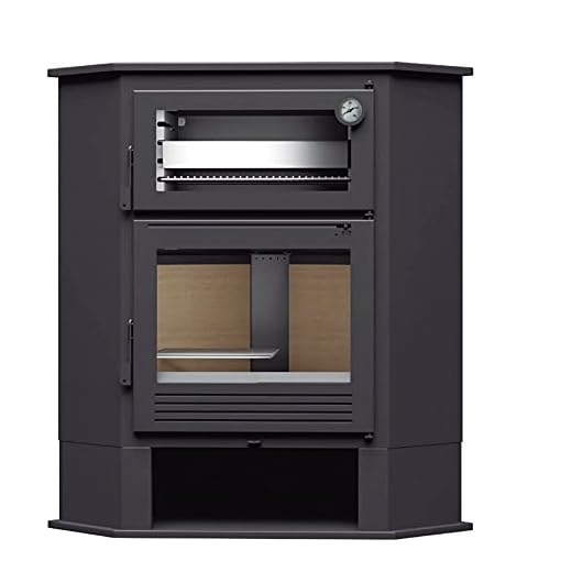 FM ESTUFA DE LEÑA RINCON CON HORNO MODELO CH-8 R GRIS ANTRACITA