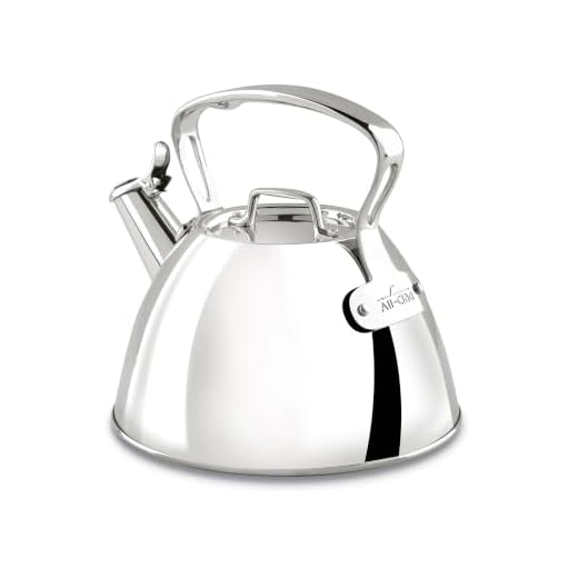 All-Clad Specialty Stainless Steel Tea Kettle 2 Quart Induction Pots and Pans, Cookware