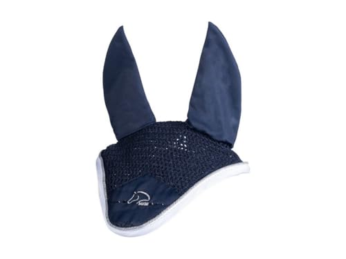 Bonnet anti mouches Pur-sang HKM bleu foncé en maille crochet respirante de qualité