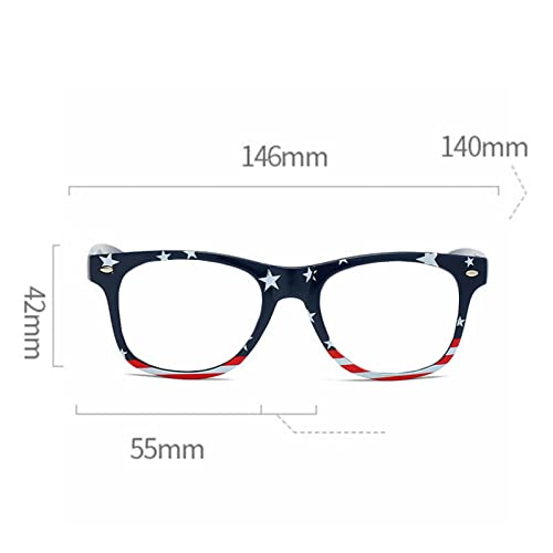 Image of helena America Glasses - American Flag Retro Square Blue Light Blocking Reading Glasses