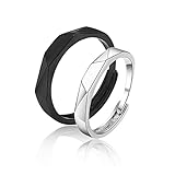 Vxddy Couple Rings Him and Her Couples Matching Promise S925 Sterling Silver Adjustable Ring Engagem