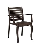 sillones hosteleria terraza Material: Polipropileno Set de 4 Sillones ZOILO, apilable, Polipropileno marrón Chocolate