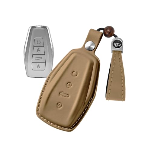 Funda de piel para llave de coche que evita arañazos y roturas en mandos Geely