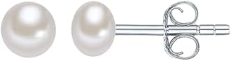 SIVYAA Fresh Water Pearl Earrings Set | Pure 925 Sterling Silver | High Lustre Real Pearl Studs| Gift Item for Women & Girls | 6 Month Warranty