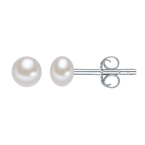 SIVYAA Fresh Water Pearl Earrings Set | Pure 925 Sterling Silver | High Lustre Real Pearl Studs| Gift Item for Women & Girls | 6 Month Warranty