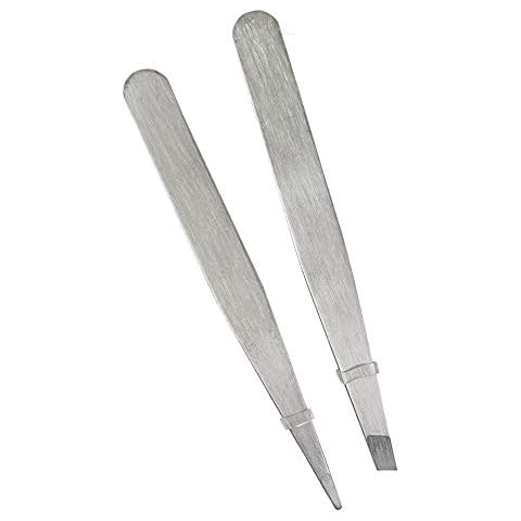 Personalised Tweezers - 1 Precision & 1 Pointed Tweezers - Engraved Gifts for Her (Silver) Cover