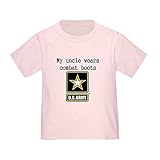 CafePress My Uncle Wears Combat Boots Army T Shirt Cute Toddler T-Shirt, 100% Cotton Pink