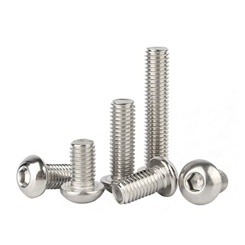 DRZONDIO Tornillos de Cabeza de Botón Allen Tornillos de Acero Inoxidable A2 Tornillo de Máquina Pernos Allen M4*12mm (50 Piezas) Cover