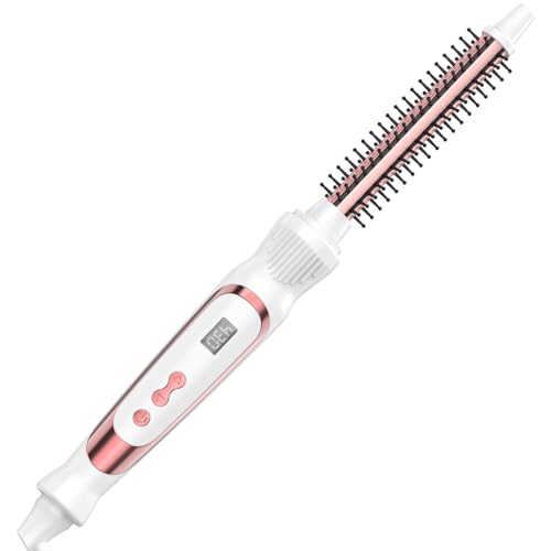 Thermal Brush 0.5 Inch Curling Iron Volumizing Heated Round Brush 1/2 Inch Ceramic Tourmaline Heated Hot Multifunctional Styler Curling Wand (White 0.5 inch)