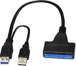 USB 3.0/2.0 Male to SATA Male Cable Hard Disk Drive Convert Adapter Support 4TB SATA Hard Disk Drive Converter(Black)