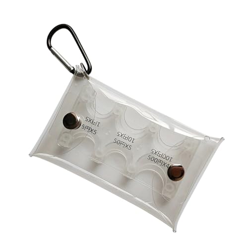 Porte-monnaie japonais Yen | Étui rigide pour émission d'argent | Trieur avec 6 compartiments Sac portable pour portefeuille femme homme voyage, Transparent, Voir...