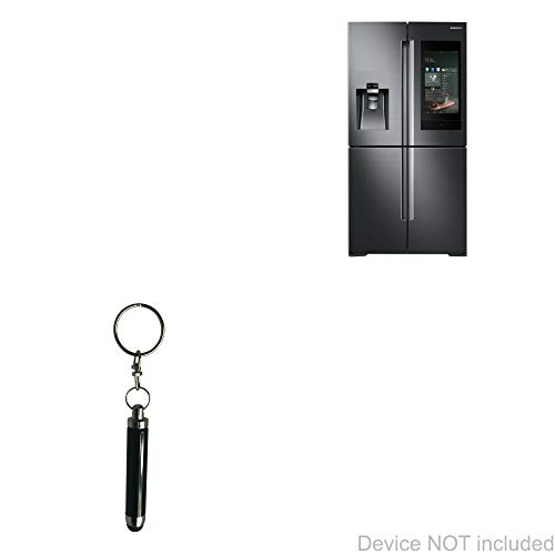 BoxWave Stylus Pen Compatible with Samsung Family Hub Refrigerator with AKG Speaker - Bullet Capacitive Stylus, Mini Stylus Pen with Keyring Loop - Jet Black
