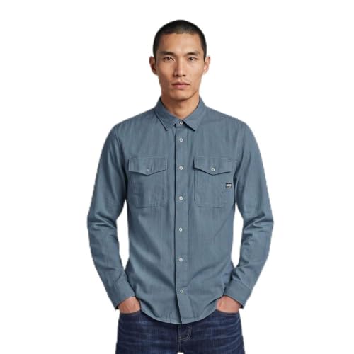 G-STAR Men's Marine Slim Long Sleeve Shirt Blau (Grit Gd D24963-D454-J323) XL – Ansicht 1
