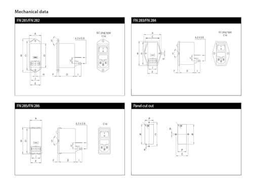 Filtro de potencia seguro con interruptor antiinterferencias regulable FN285 3
