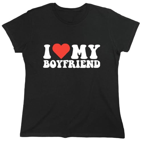 I Love My Boyfriend Heart Graphic Mens Novelty Funny T Shirt