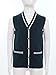 Linjinx Kids Girls Boys Sweater Vest V Neck Sleeveless Knitted Cardigan School Uniform Tops Waistcoat with Fake Pockets Navy Blue 7-8 Years
