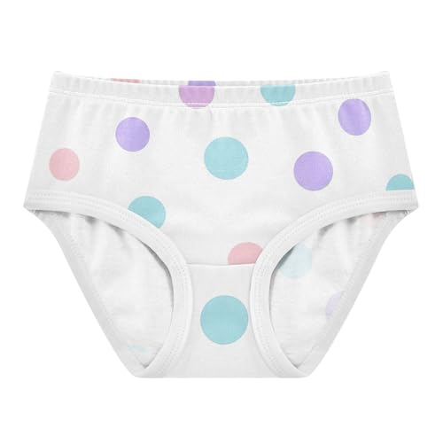 Florals Toddlers Underwear Floral 2t Cotton Panties for Girl Pastel Colored Polka Dots White Briefs Underpants