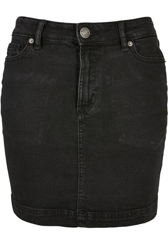 Urban Classics Damen Dames Organic Stretch Denim Mini Rok Rock, Black...