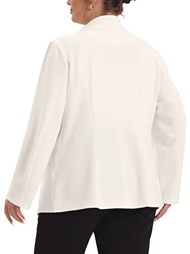 Agnes Orinda Plus Size Blazers for Women Notched Lapel V Neck Business Casual Outfits Suit Jacket Work Fall Blazers4