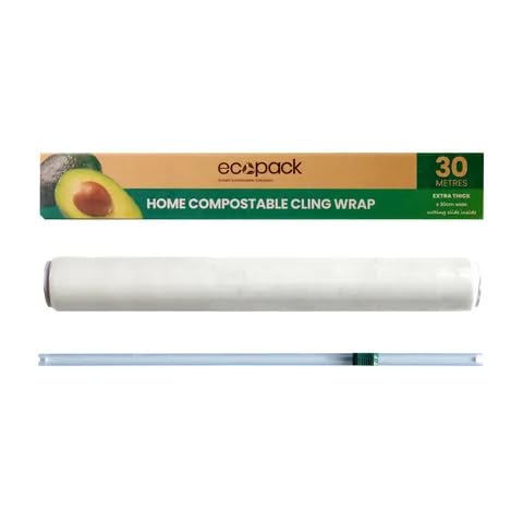 EcoPack Cling Film Wrap Food Biodegradable BPA Free Multipurpose Food Wrapping Paper Non-Stick Microwave Safe- 30 Meters Pack of 1