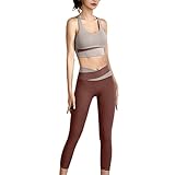oksakady donne contrast color workout set 2 pezzi outfits seamless racerback sport reggiseno vita alta yoga gym leggings