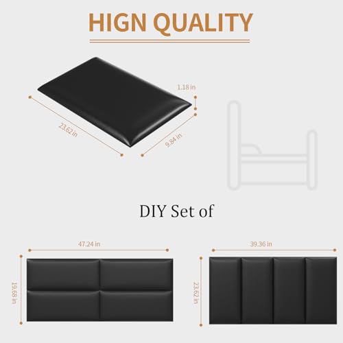 Headboards Wall Panel for Twin, Self-Adhesive 3D Wall Panels, Upholstered Wall Panel for Bedroom/Living Room (4 Pieces 9.84 in x 23.6 in) - Image 3