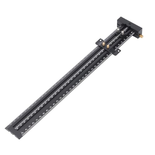 Woodworking T Square 14.96 x 2.68 x 0.91in Aluminum Alloy T Square Ruler Guides Positioning Scribe Tool with Pen Woodworking Ruler Scribing Tool for Carpenter Layout Measuring