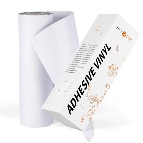 HTVRONT White Permanent Vinyl, 12" x 100 FT Matte Adhesive Vinyl Roll