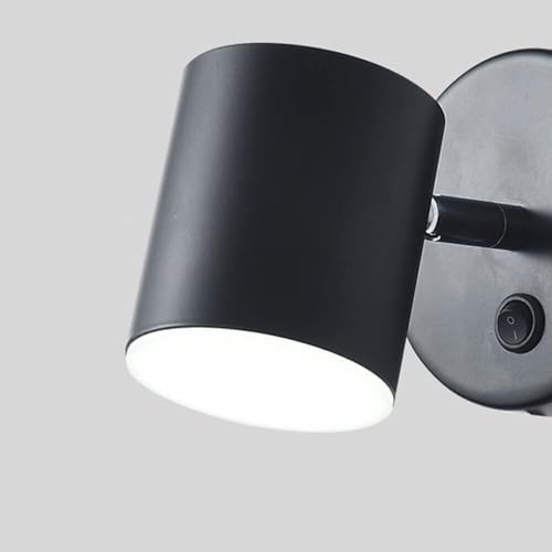 Lámpara de pared LED sencilla y moderna, lámpara de pared de lectura personalizada en negro, aplique de pared giratorio de 90°,para Loft Restaurante