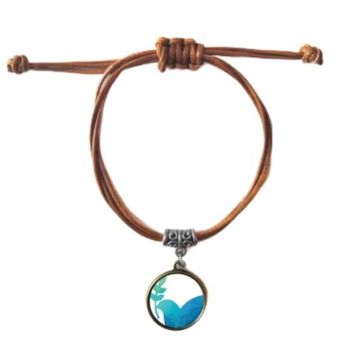 Bracelet couple anti-guerre bleu en cuir et corde tressée