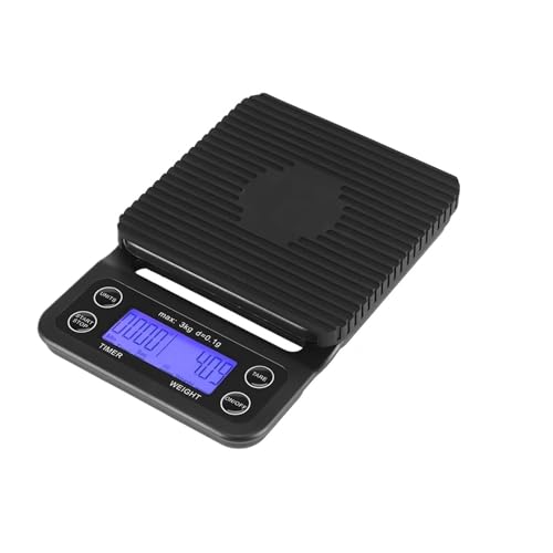 Báscula de cocina digital compatible con 3 kg/0,1 g, balanza electrónica for café y alimentos temporizador(Blue)