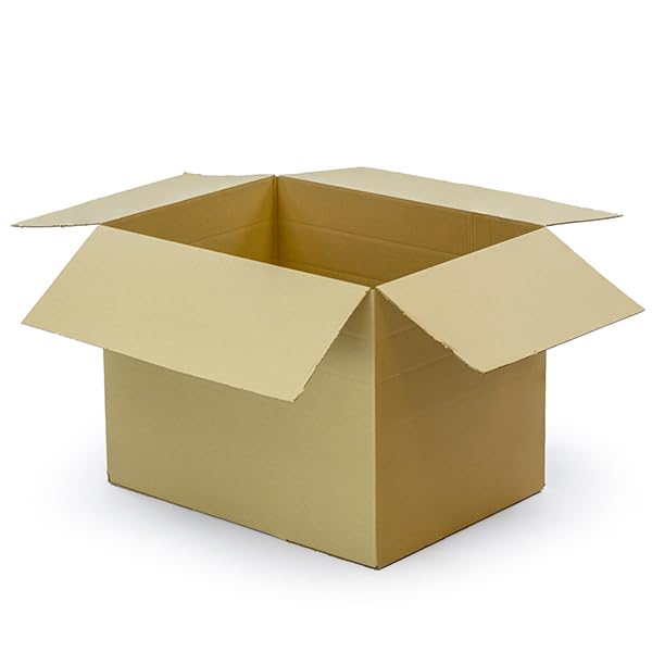 24x18x18 Inch (610x457x457 mm) Cardboard Shipping Boxes - Brown, Single Wall, Easy Assembly, Multiscored (5 Pack)