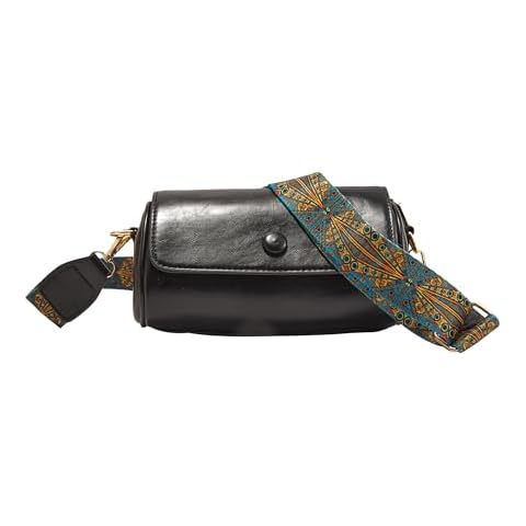 Wohegyy crossbody bags purses for women Soft PU leather shoulder bag Cell Phone Purse with wide Strap (Black) Cover