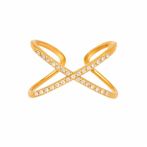 Image of 18K Gold Plated Statement Ring for Women | Stylish Classy Rings | Waterproof and Anti Tarnish Jewellery | Rakhi Gift for Sister | Gifts for Women | 1 Year Warranty*