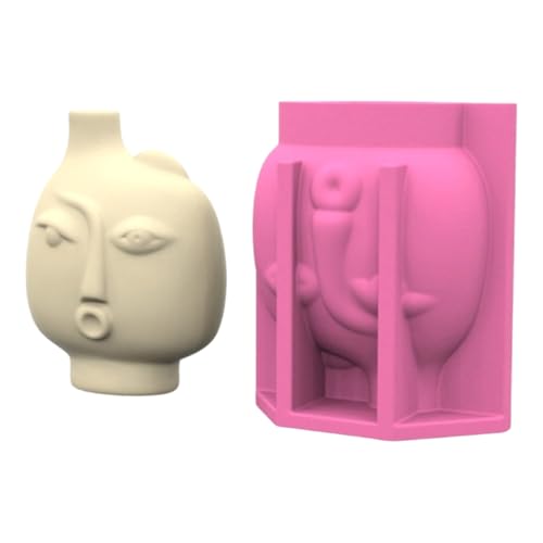 Moldes de silicona de alta resistencia para macetas de diseño facial 7