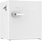 Frigidaire Retro Compact Fridge with Chiller, Countertop, Built-In Bottle Opener, Compact Refrigerator 1.6 cu ft, Mini Fridge for Office, Bedroom, Dorm Room or Cabin - 16"D x 18"W x 18.5"H (White)