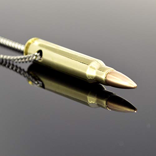 Remington 223 Bullet Necklace Hand Polished Brass and Copper Finish3